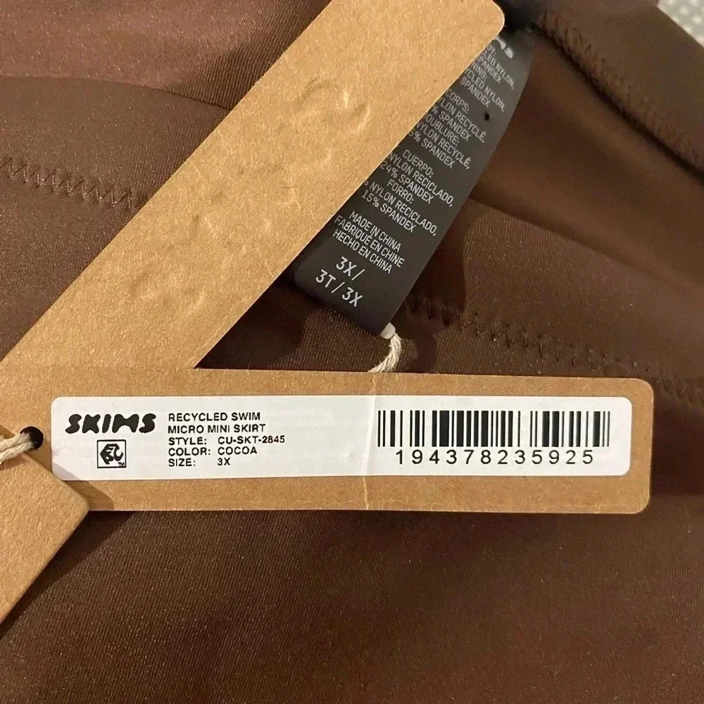 SKIMS Signature Swim Long Sleeve Bikini Top Cocoa Brown Size 3X New with Tags